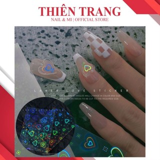 Miếng dán galaxy 7 màu xinh lung linh - sticker dán móng trái tim galaxy 7 màu siệu đẹp