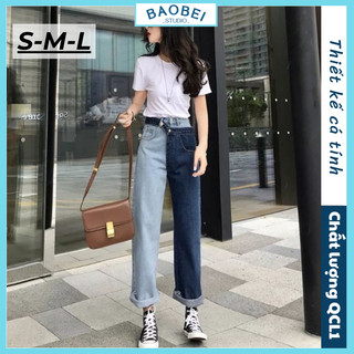[ORDER+ẢNH THẬT] Quần bò jeans ống rộng ống tháo rời ulzzang phối màu đậm nhạt siêu chất ❤ 𝘽𝙖𝙤𝙗𝙚𝙞 𝙎𝙩𝙪𝙙𝙞𝙤