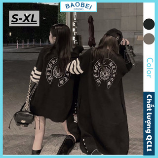 [SẴN+ẢNH THẬT] Áo khoác len cardigan CH màu đen dáng ngắn và dáng dài form rộng sọc tay thêu chữ Ulzzang siêu chất