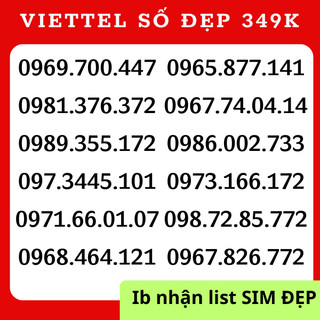 Sim viettel số đẹp trả trước đầu 09, 03 tam hoa 777, 888