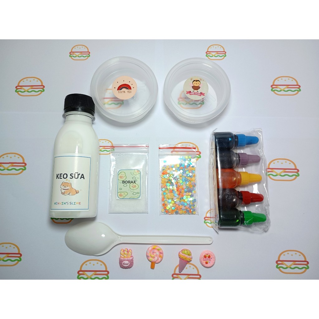(BK24) KIT LÀM SLIME BASIC - DỤNG CỤ LÀM SLIME CƠ BẢN, AN TOÀN, ĐƠN GIẢN