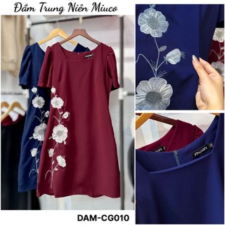 Đầm trung niên cho mẹ cao cấp [CG010] Bigsize MCGIN thiết kế trẻ trung, sang trọng chất liêu dày dặn thoáng mát thêu hoa