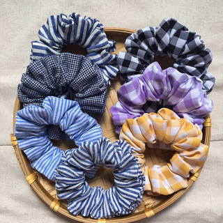 Dây cột tóc Srunchies Handmade Size Nhỏ Vải Caro.