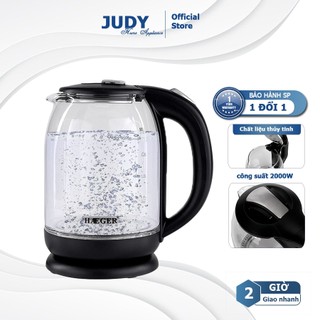 Ấm siêu tốc, ấm đun nước thủy tinh dung tích 2 lít sôi nhanh chóng, cách nhiệt, tự động ngắt_ibb