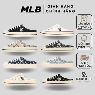 Giày MLB Mule Chính hãng, Giày sục đạp gót MLB Logo NY Playball Monogram thời trang unisex