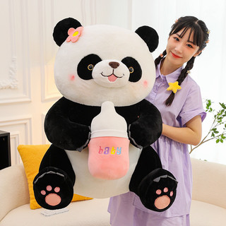 Gấu Bông Gấu trúc Ôm Bình Sữa, Pan Da Cầm Bình Sữa Hàng Bao Đẹp Y Hình