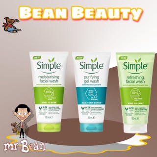  Sữa Rửa Mặt Dưỡng Ẩm Cho Da Dầu Mụn Nhạy Cảm Simple Kind To Skin Refreshing Facial Wash 150ml - BEAN 