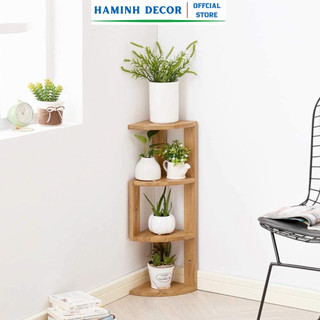 Kệ ngũ giác góc tường 3 tầng, kệ để đồ đa năng decor phòng khách phòng ngủ, kệ góc 3 tầng - hm968