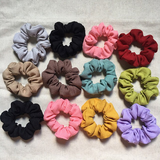 Dây cột tóc Srunchies Handmade Size Nhỏ Vải Linen Gân.