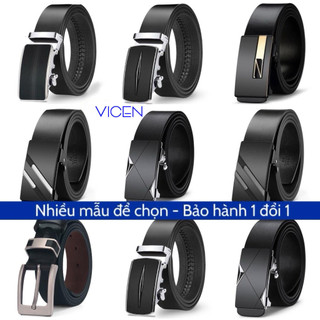 Thắt Lưng Nam Dây Da Bò Thật Cao Cấp VICENZO Khóa Tự Động Chống Rỉ. Dây Nịt Thắt Lưng Nam Có Bảo Hành 1 đổi 1