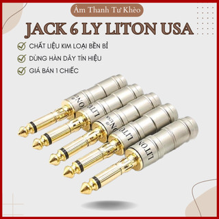 Jack 6 ly liton usa dùng hàn dây tín hiệu âm thanh loại tốt, giá 1 chiếc