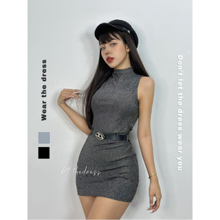 Đầm body con cổ lọ có mút chất thun nhũ cut out hở lưng tặng kèm dây nịt Đì seo siêu cá tính