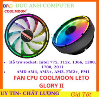 Quạt Tản Nhiệt CPU, Tản nhiệt khí CPU COOLMOON Leto II Auto RGB Đa năng, Hỗ Trợ Full Socket