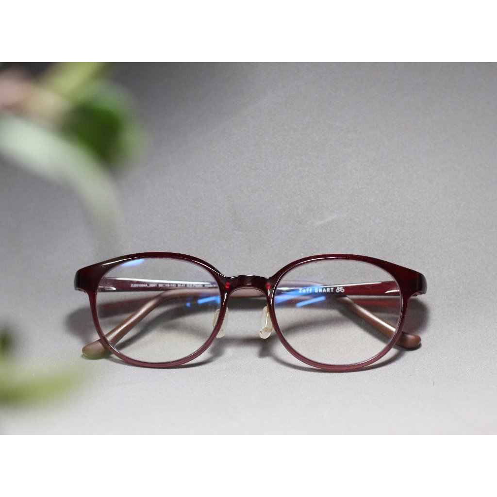 Kính Zoff Smart Tròn Đỏ Rượu 2Hand Chính Hãng - T15
