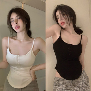 Áo thun hai dây vạt bầu phối nút siêu xinh hd1