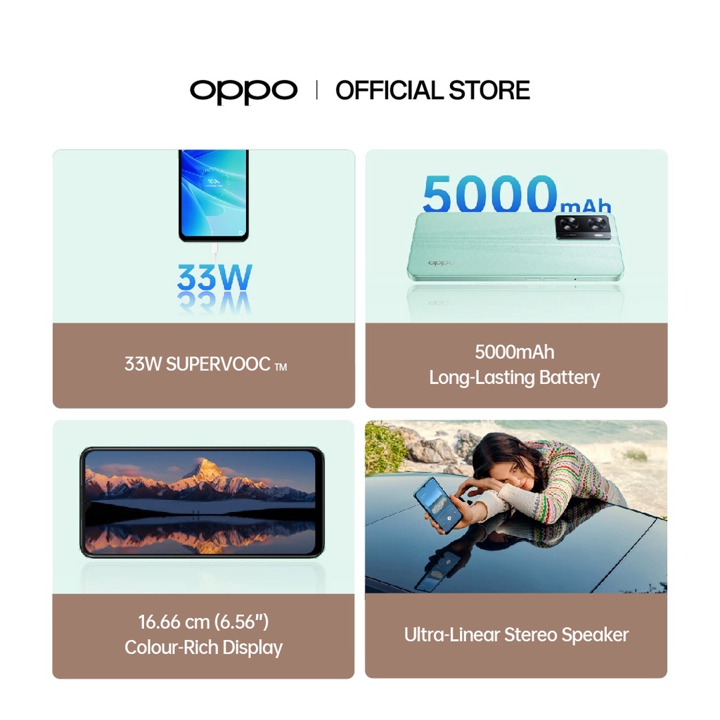 Điện thoại OPPO A57 (4+128GB /4+64GB) | Điện thoại di động SuperVOOC 33W | Điện thoại thông minh pin lâu dài 5000mAh | BigBuy360 - bigbuy360.vn