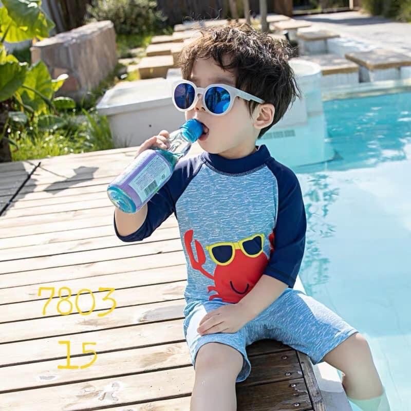 Bộ bơi bé trai liền thân dáng lửng chống tía UV chống lạnh chất liệu cao cấp không phai màu hàng Quảng Châu loại 1