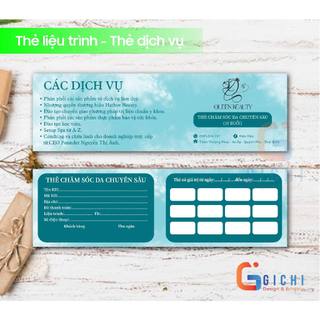 100C THẺ LIỆU TRÌNH SPA - THẺ DỊCH VỤ - THẺ KHÁCH HÀNG - GICHI Disign & Printing