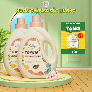 Nước giặt xả sắc hương Top Gia can 2L, thơm dịu nhẹ, giúp làm sạch và mềm quần áo
