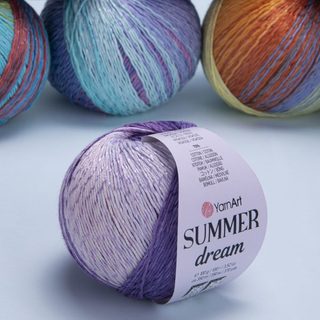 Sợi cotton visco Summer Dream nhập khẩu từ Yarnart, đan móc áo, váy, khăn