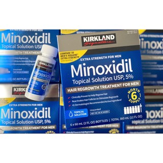 [ MẪU MỚI ] Minoxidil 5% Dạng Lỏng Mọc Râu Tóc Kirkland Mỹ (1 Hộp 6 lọ)