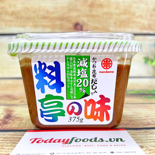 Tương Miso Dashi giảm 20% muối Marukome Nhật Bản 375G | Miso trộn sẵn tiện lợi, tốt hơn cho sức khỏe