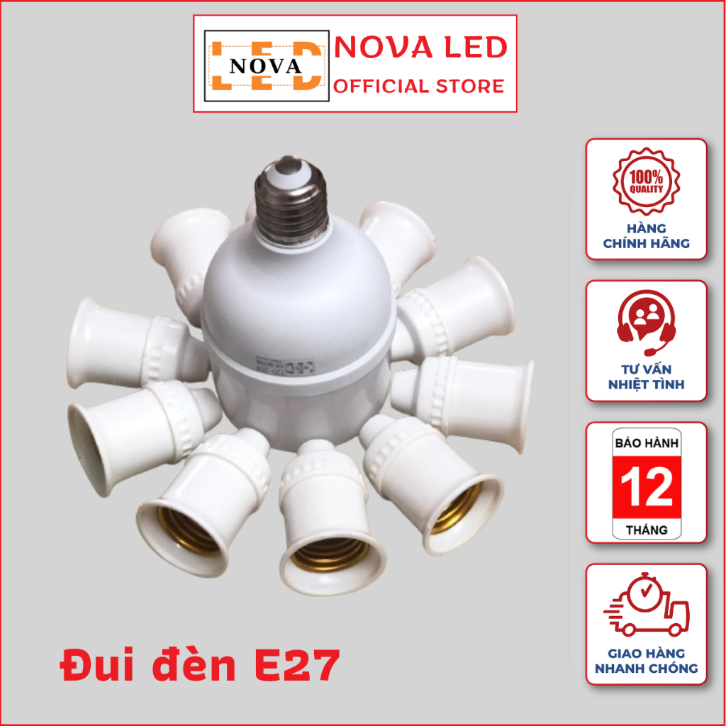 Đui đèn xoáy, đui treo [SALE] E27 Trắng