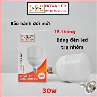 Đèn led 30w 20w bulb trụ nhôm siêu sáng tiết kiệm điện nova led light