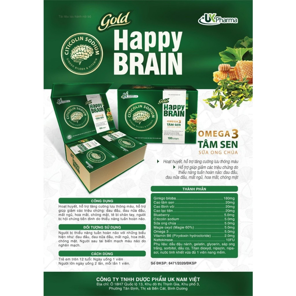 bổ não tâm sen happy brain sữa ong chúa