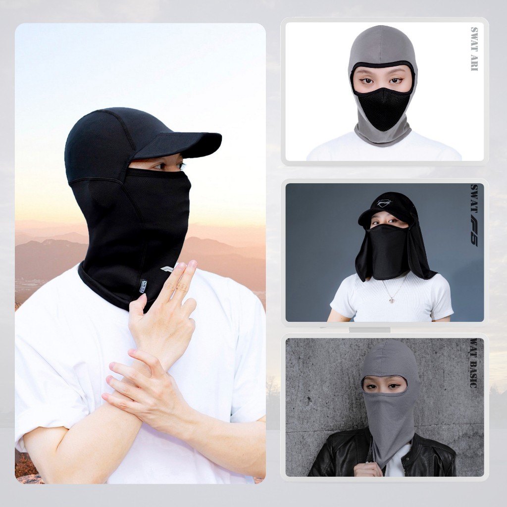 Khăn trùm đầu chống nắng SWAT, khăn ninja, mũ khẩu trang chống nắng vải co dãn mềm mịn, thoáng mát, thấm hút mồ hôi