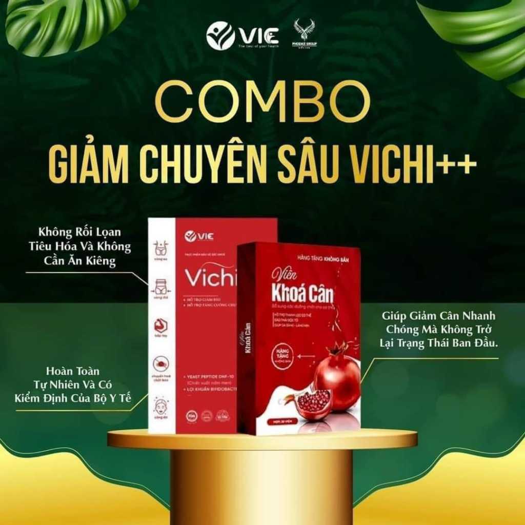 Chính Hãng Giảm cân cấp tốc VICHI++ 30v tặng kèm khóa cân dành cho cơ địa