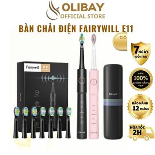 Bàn chải điện fairy will e11 cao cấp - công nghệ sóng âm, chải sạch mảng bám tới 10x tặng 8 đầu bàn chải