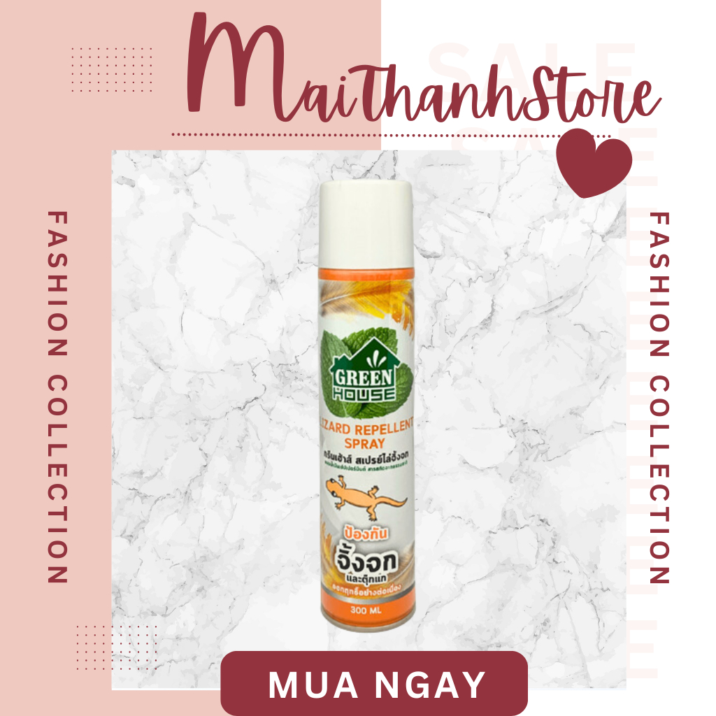 Chai Xịt Thằn Lằn Green House 300ml - Lizard Repellent Spray Đuổi Bò Sát Hiệu Quả