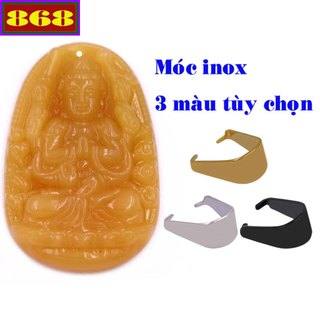 [Tuổi Tý] Mặt Dây Chuyền Phật Thiên Thủ Thiên Nhãn đá Vàng 3.6cm - Mặt Size Nhỏ - Tặng Kèm Móc Inox