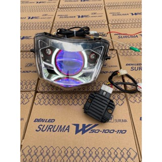 Combo đèn suruma và sạc độ HCE lên bi cầu 3.0 M10 V4 Light đổi màu qua app cho wave 50/100/110cc