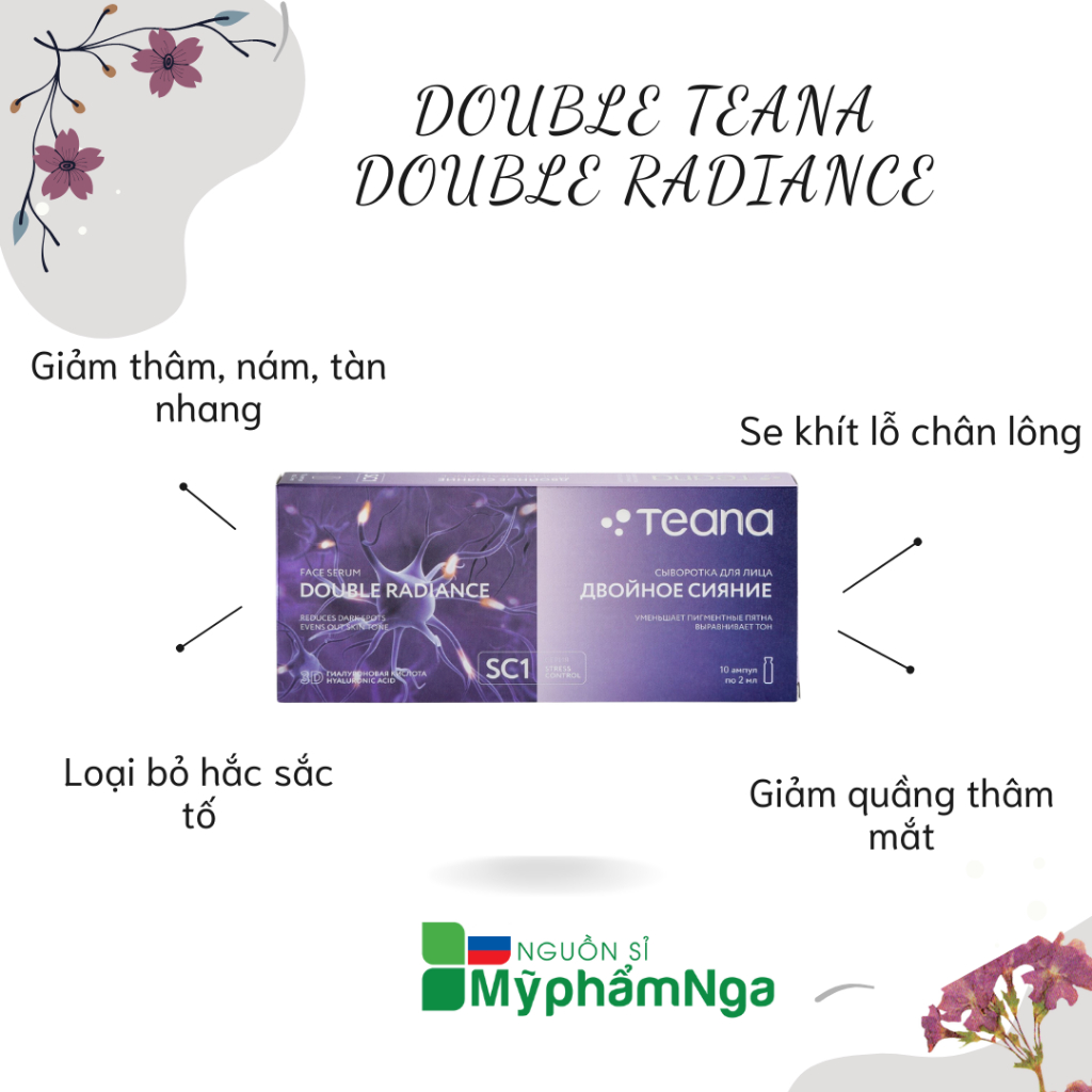 Serum Teana Double Radiance mờ thâm nám tàn nhang thâm quầng mắt