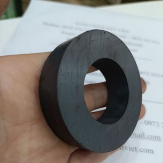 Nam châm Ferrite 60x15 lỗ 32mm hít đinh lắp động cơ loa động cơ xe