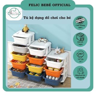 Tủ kệ đựng đồ chơi cho bé, Giá để đồ chơi cho bé, Tủ đựng đồ đa năng 3-4-5 tầng tiện lợi có bánh xe, kệ đựng đồ cho bé