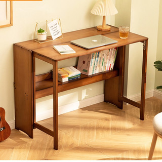 Bàn làm việc gỗ tre chân gập thông minh , bàn học gấp gọn bằng gỗ tre đa năng tiện lợi