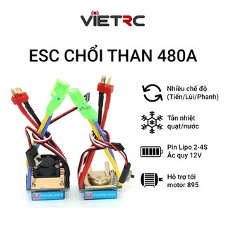 ESC chổi than đảo chiều 320A và 480A tản nhiệt quạt/nước để ráp tàu/xe điều khiển từ xa