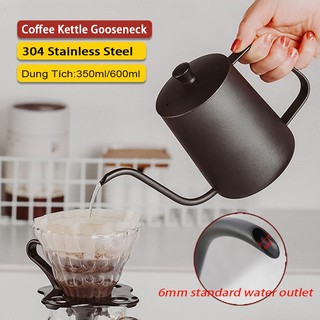 Ấm rót nước cổ ngỗng 350/600ml ấm cổ ngỗng 304 Thép không gỉ cấp thực phẩm bình cổ ngỗng bình pha cà phê Coffee Kettle