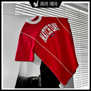áo thun unisex THOR thiết kế viền trắng in chữ MATCH màu đỏ