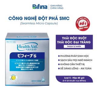 Men vi sinh Bifina Nhật Bản - Nhuận tràng, thải độc ruột - Loại S hộp 60 gói