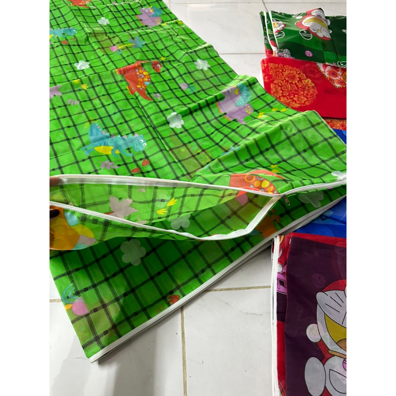 Áo vỏ nệm dành cho nệm xếp gấp 3 tấm độ dày nệm 2cm (chất vải kate xoa)(có dây kéo nhét từng ô vào)