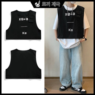 áo gile unisex THOR chất liệu kaki màu đen in chữ KO