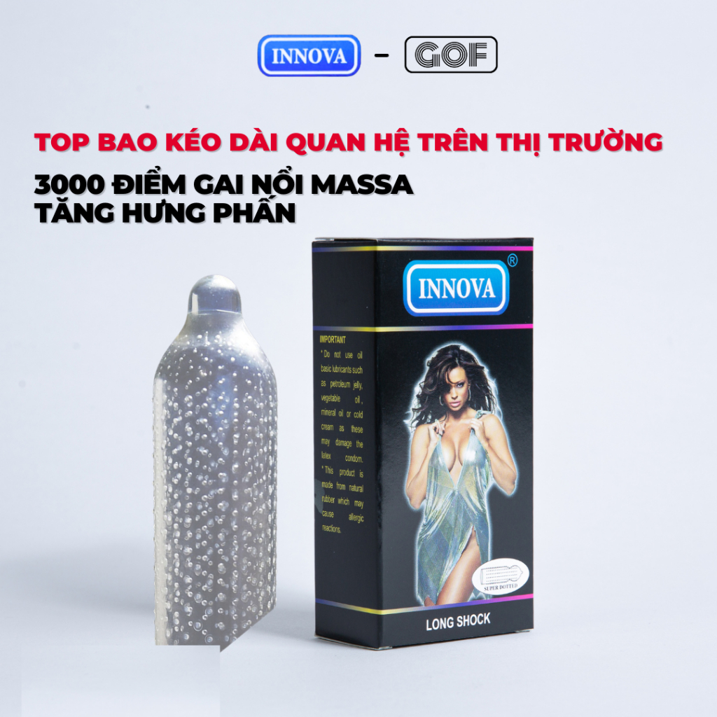 Bao cao su chống xuất tinh sớm Innova gai kéo dài thời gian quan hệ Hộp 12 cái bcs gai – GoF Store