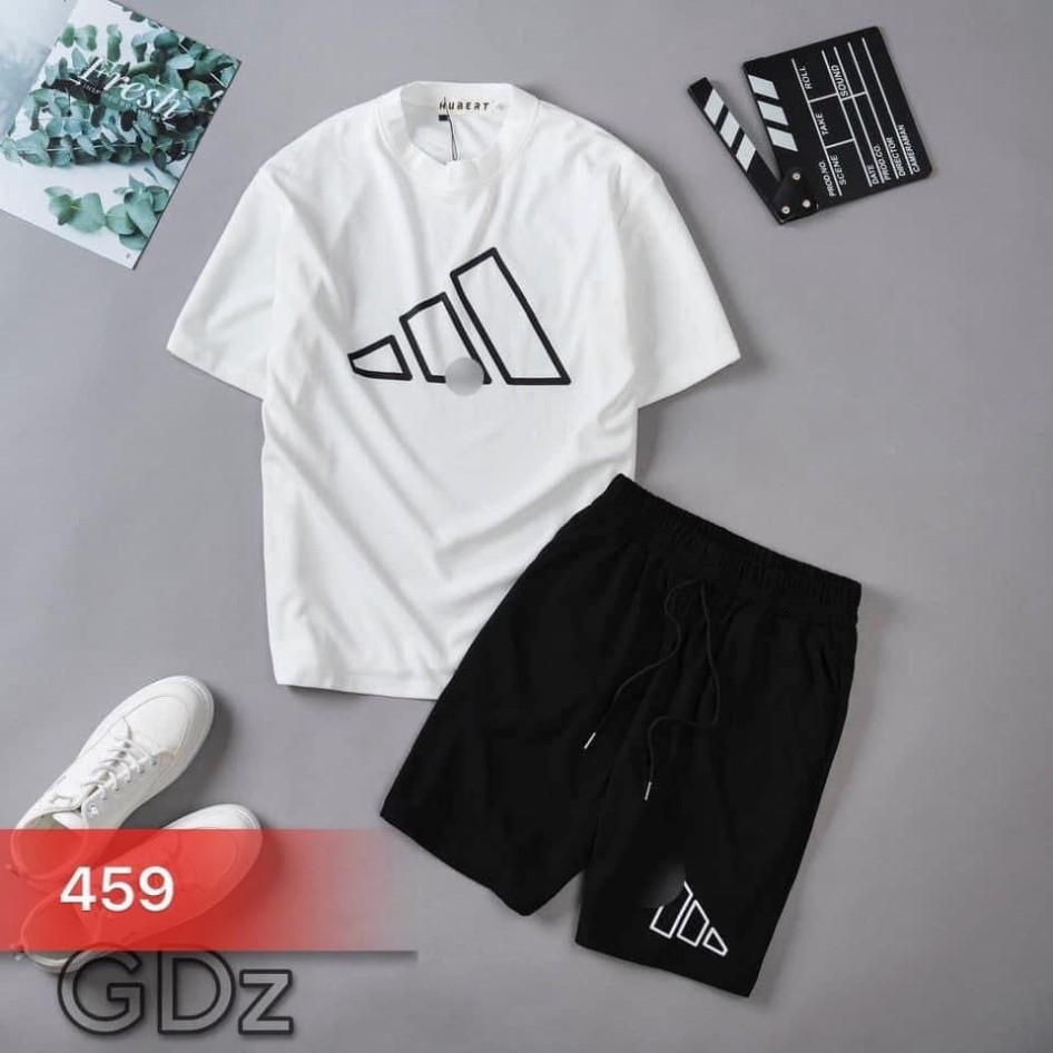 Bộ Thể Thao Cộc tay Nam Cổ Bẻ Logo ADl.DAS Mùa Hè Thoáng Khí Siêu Thấm Hút, Chất Liệu Cotton Khô Mềm Mịn Thoáng Khí