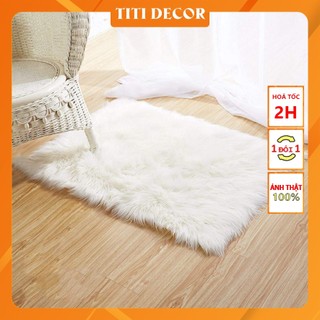 Thảm lông trải sàn, thảm lông lót sàn, vải lông trang trí , thảm lông decor, trang trí phòng ngủ - titi decor