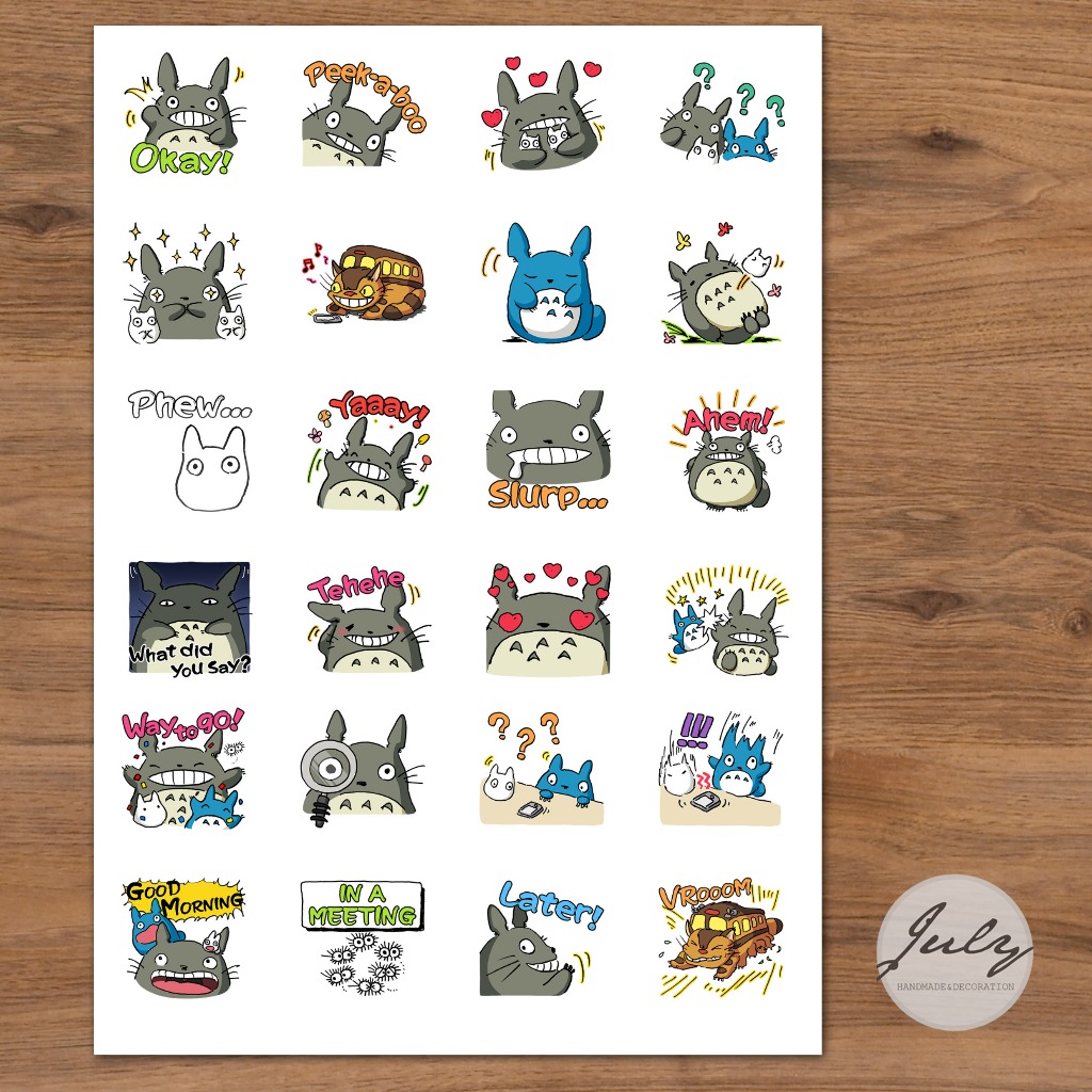 BỘ STICKERS KHỔ A4 - Totoro (Mã SP: 0764)