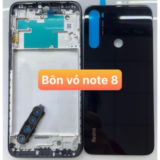 Bộ xương viền+ vỏ+khay sim+kính camera+phím điện thoại xiaomi redmi note 8